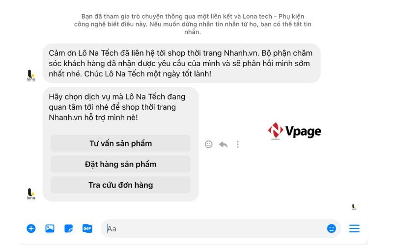 Demo chatbot mẫu